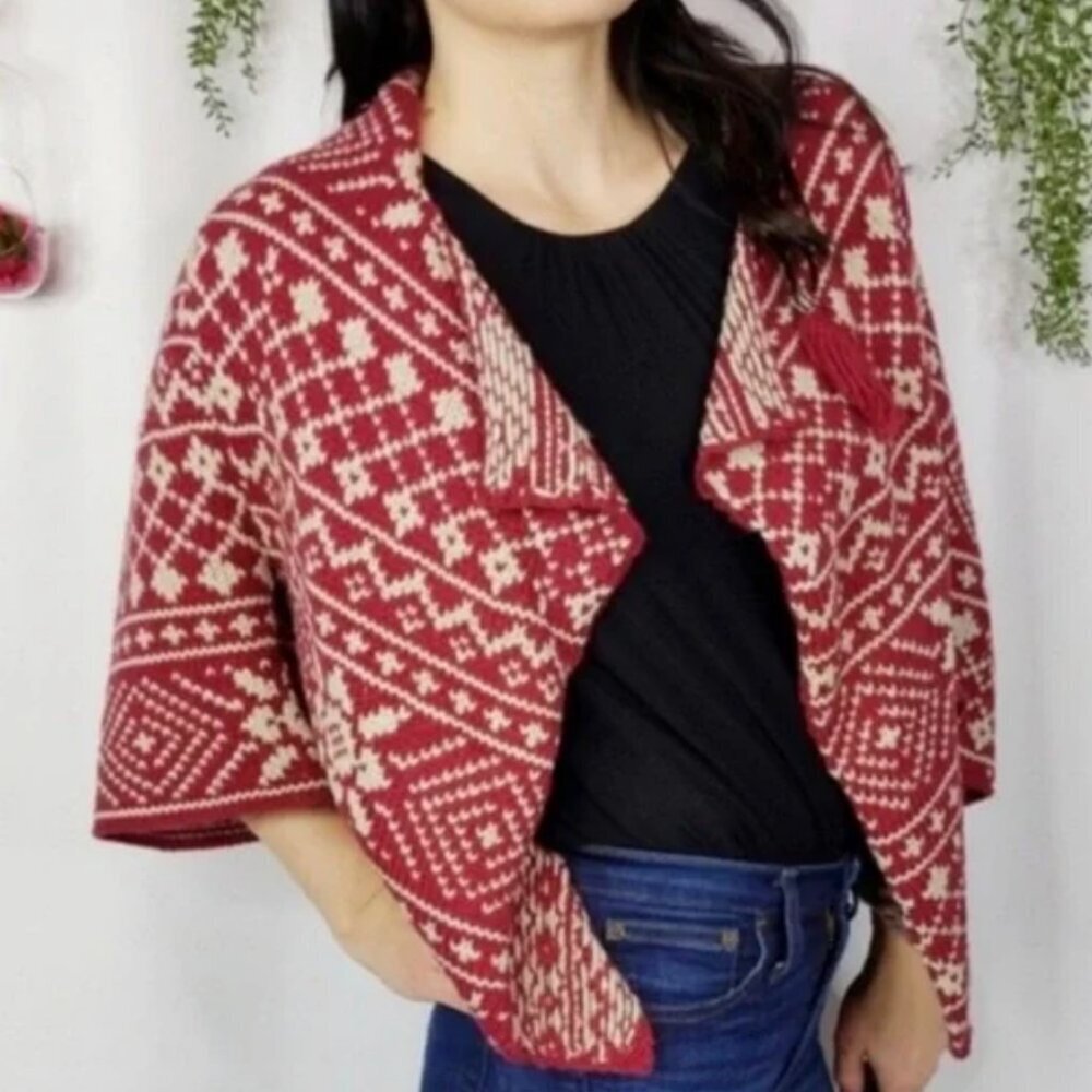 CAbi Fair Isle Shrug Cardigan Sweater SZ M